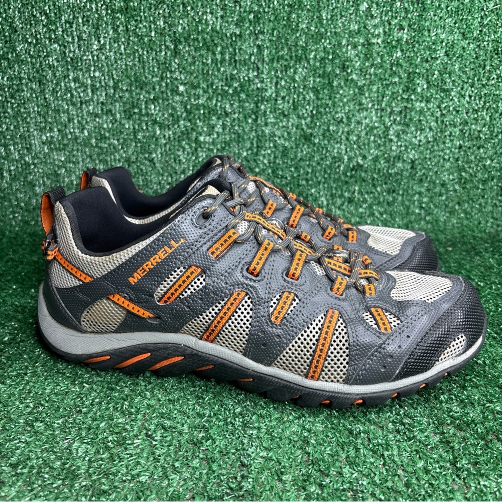 Merrell Waterpro Manistee Men's‎ 10.5 Mesh Water Hiking Shoes Granite/Orange